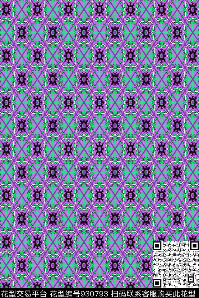 小碎花格子衫几何花卉传统印花华亿平台下载（图片编号: 930793） - 瓦栏（Walan）