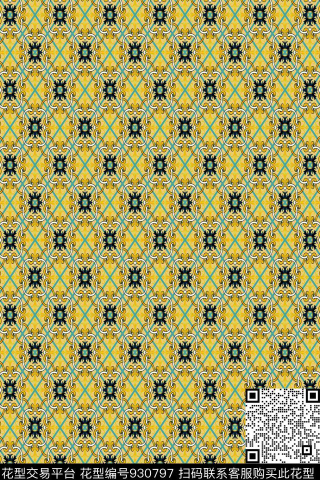 小碎花格子衫几何花卉传统印花华亿平台下载（图片编号: 930797） - 瓦栏（Walan）