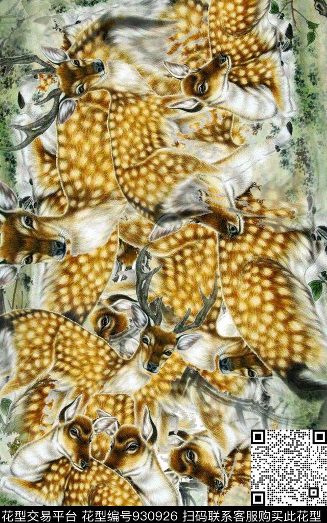 创意鹿哥特传统印花华亿平台下载（图片编号: 930926） - 瓦栏（Walan）