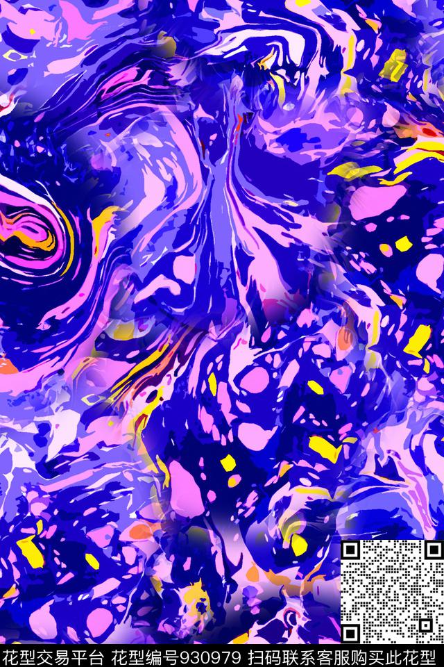 扎染艺术彩色扎染水彩艺术数码印花华亿平台下载（图片编号: 930979） - 瓦栏（Walan）