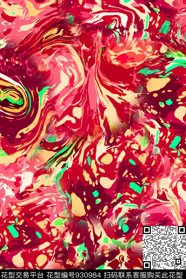 扎染艺术彩色扎染水彩艺术数码印花华亿平台下载（图片编号: 930984） - 瓦栏（Walan）