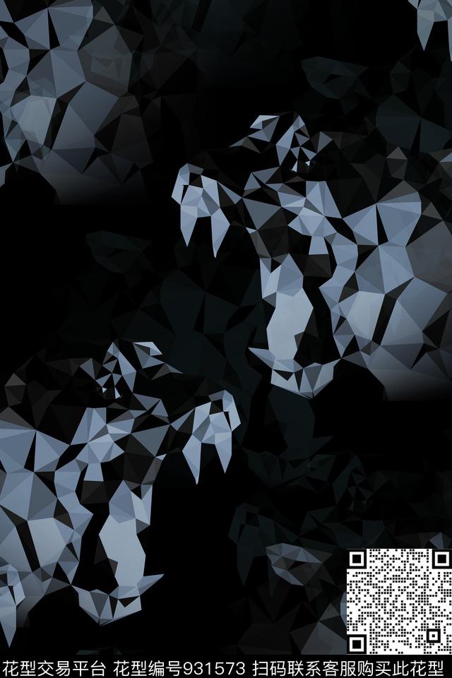 几何动物斗牛数码印花华亿平台下载（图片编号: 931573） - 瓦栏（Walan）