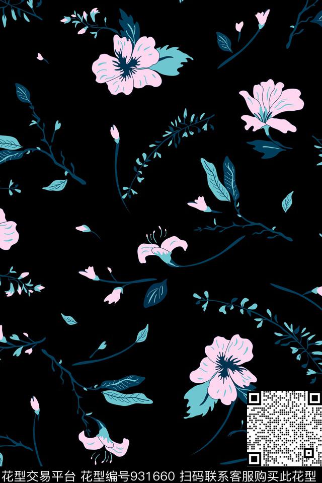 花卉小碎花大牌风传统印花华亿平台下载（图片编号: 931660） - 瓦栏（Walan）