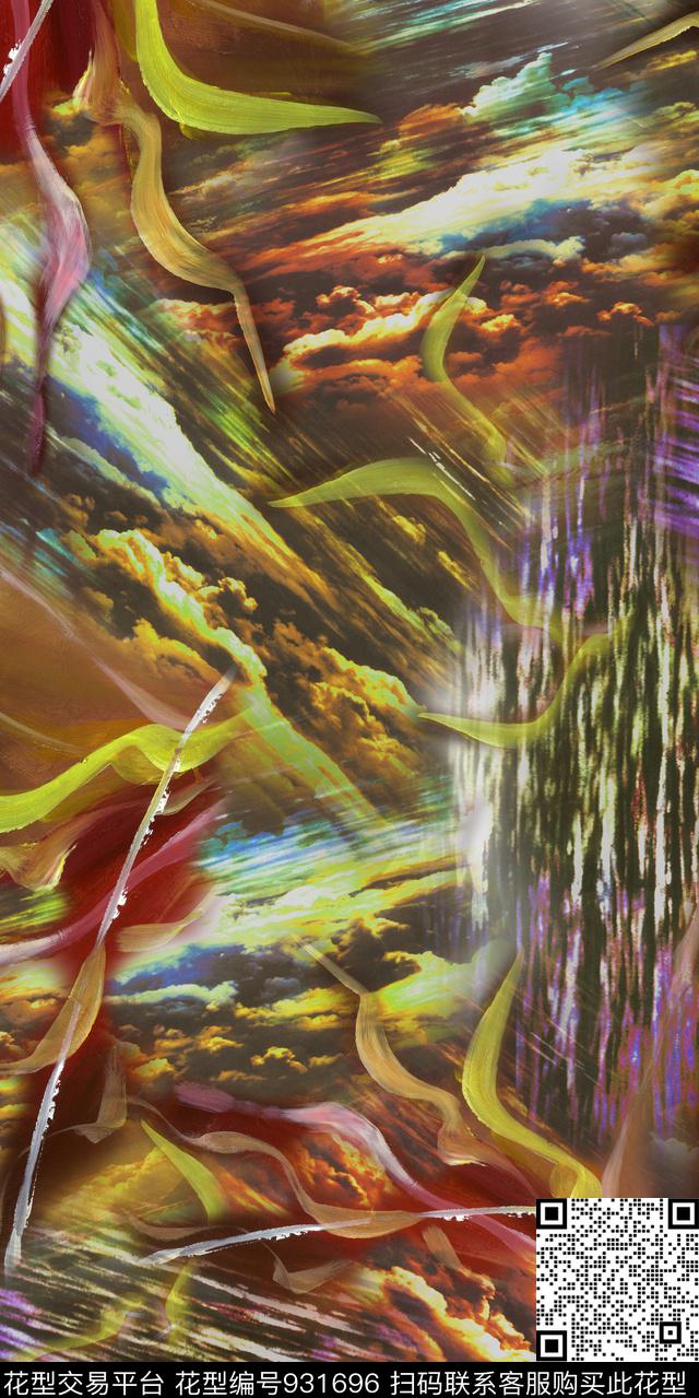 几何抽象风景、数码印花华亿平台下载（图片编号: 931696） - 瓦栏（Walan）