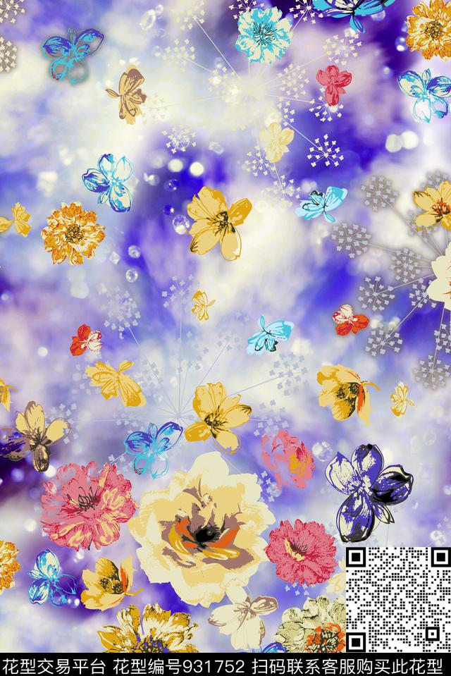 花卉底纹小碎花数码印花华亿平台下载（图片编号: 931752） - 瓦栏（Walan）