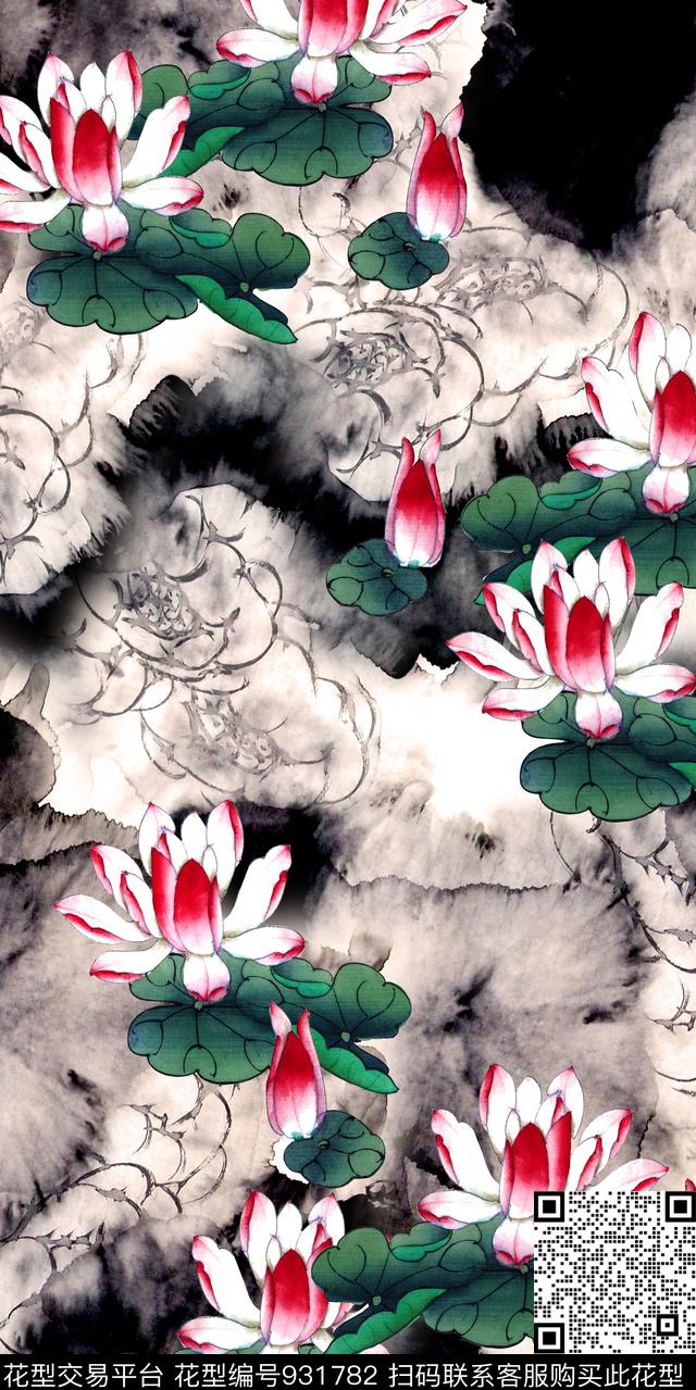 花卉3D立体水彩花卉数码印花华亿平台下载（图片编号: 931782） - 瓦栏（Walan）