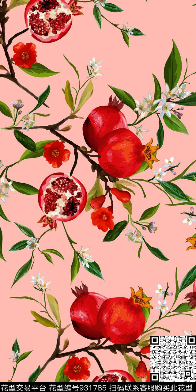 花卉女装水果数码印花华亿平台下载（图片编号: 931785） - 瓦栏（Walan）