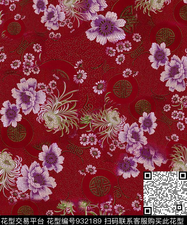 花卉民族风绣花华亿平台数码印花华亿平台下载（图片编号: 932189） - 瓦栏（Walan）