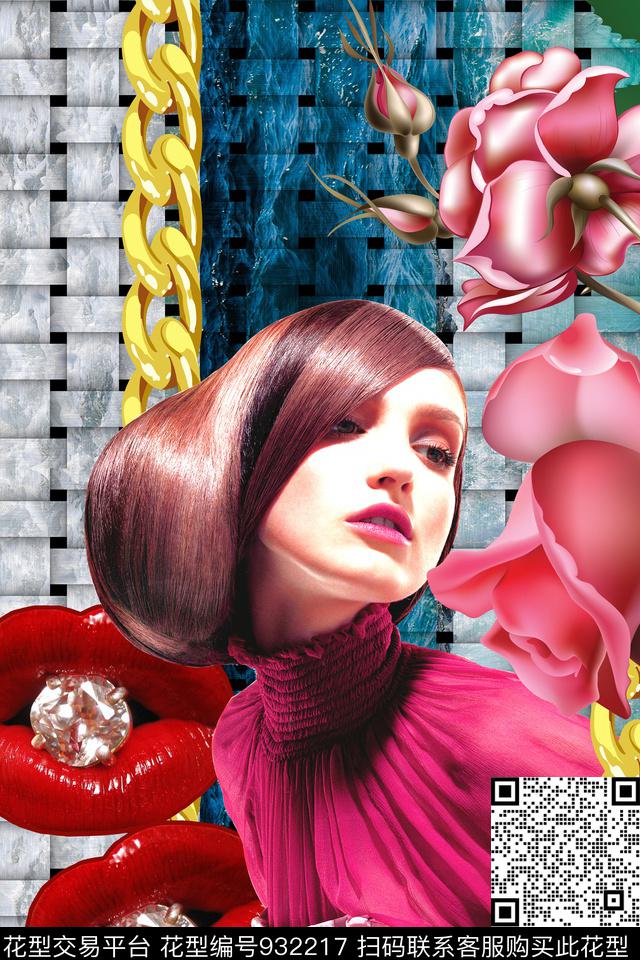 花卉人物趣味数码印花华亿平台下载（图片编号: 932217） - 瓦栏（Walan）