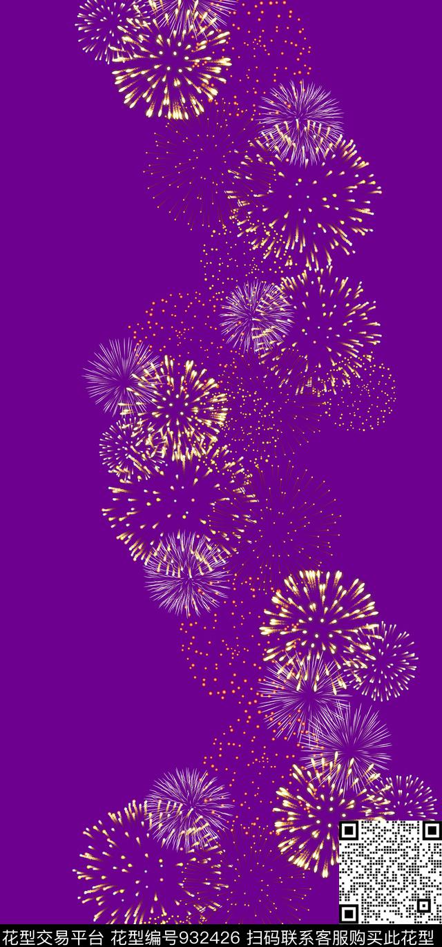 炫彩旗袍烟火数码印花华亿平台下载（图片编号: 932426） - 瓦栏（Walan）