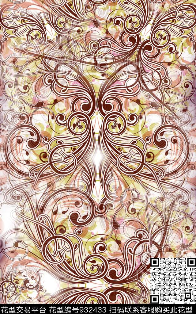 民族风线条几何传统印花华亿平台下载（图片编号: 932433） - 瓦栏（Walan）