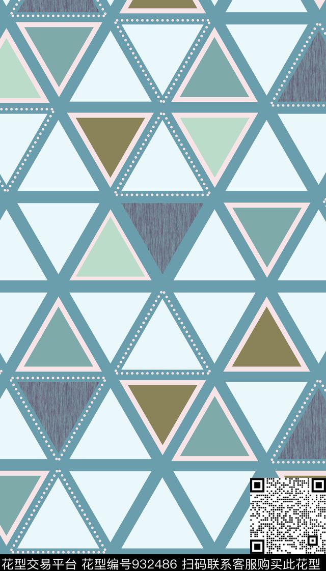 三角形线条格子数码印花华亿平台下载（图片编号: 932486） - 瓦栏（Walan）