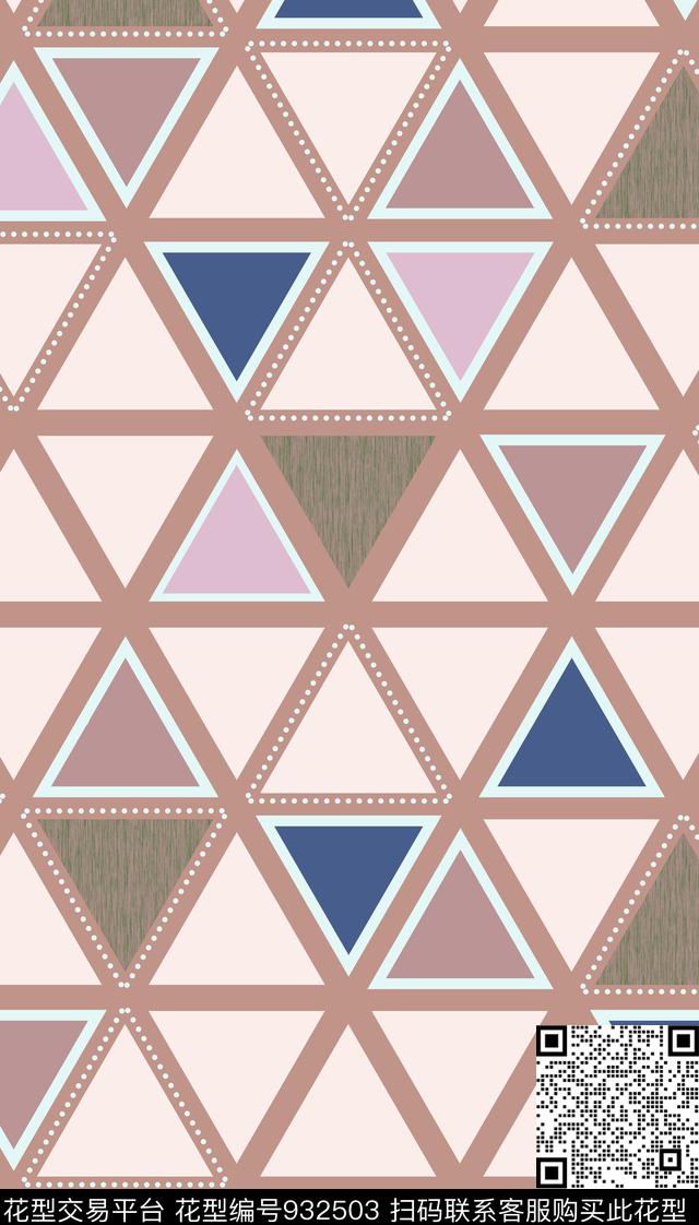 三角形线条格子数码印花华亿平台下载（图片编号: 932503） - 瓦栏（Walan）