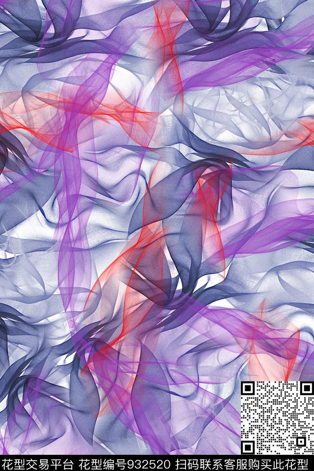纹理蝴蝶结围巾数码印花华亿平台下载（图片编号: 932520） - 瓦栏（Walan）