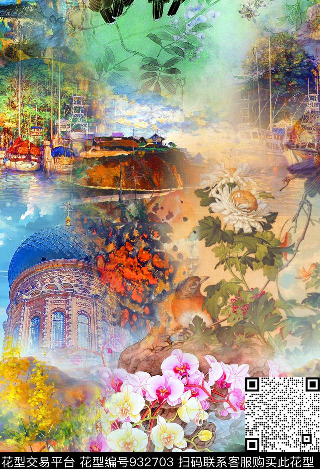 数码华亿平台花卉满版散花数码印花华亿平台下载（图片编号: 932703） - 瓦栏（Walan）