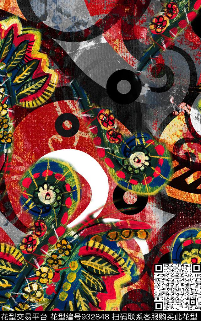 数码华亿平台中国风民族风数码印花华亿平台下载（图片编号: 932848） - 瓦栏（Walan）