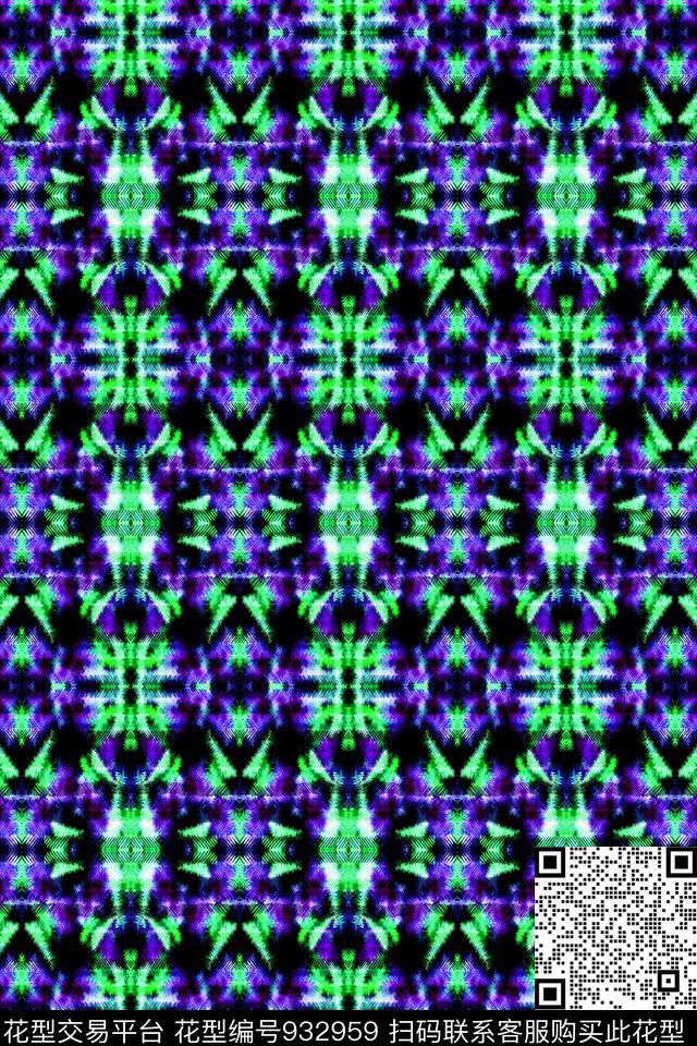 对称条纹格子衫温馨条纹数码印花华亿平台下载（图片编号: 932959） - 瓦栏（Walan）