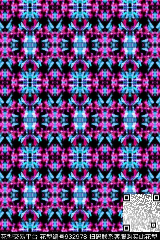 对称条纹格子衫温馨条纹数码印花华亿平台下载（图片编号: 932978） - 瓦栏（Walan）