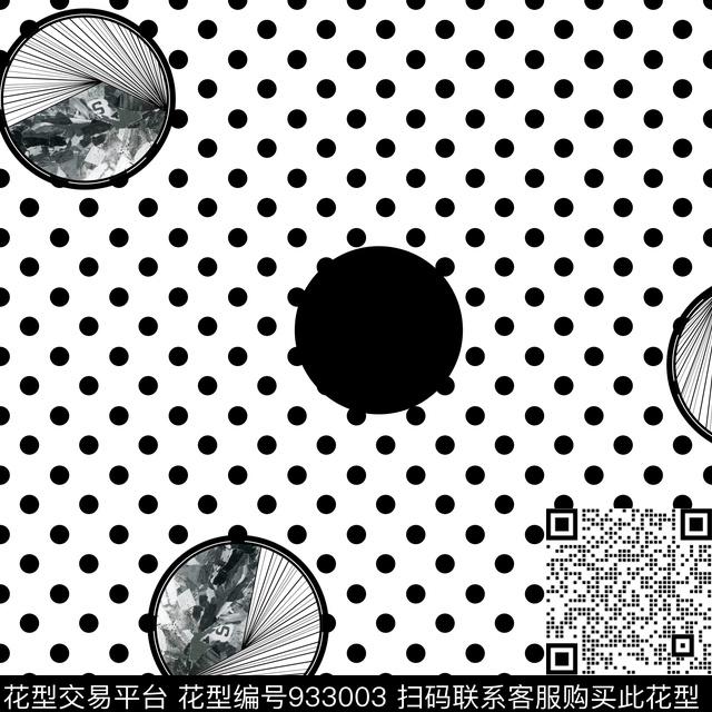 波点几何大牌风数码印花华亿平台下载（图片编号: 933003） - 瓦栏（Walan）