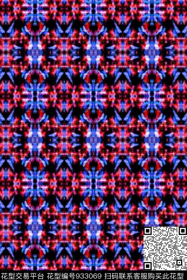 对称条纹格子衫温馨条纹数码印花华亿平台下载（图片编号: 933069） - 瓦栏（Walan）