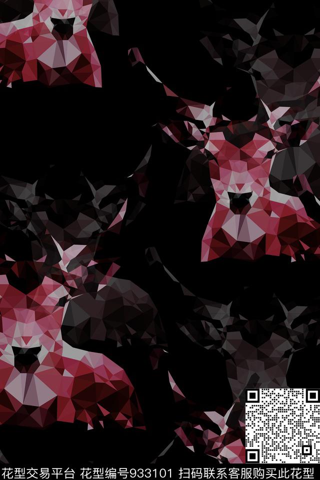 男装几何动物数码印花华亿平台下载（图片编号: 933101） - 瓦栏（Walan）