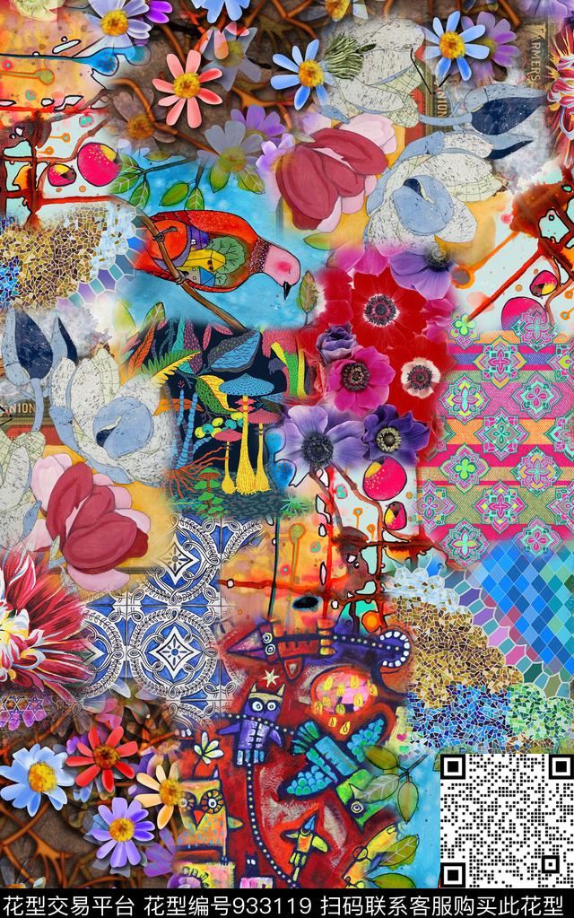 数码华亿平台格子几何数码印花华亿平台下载（图片编号: 933119） - 瓦栏（Walan）