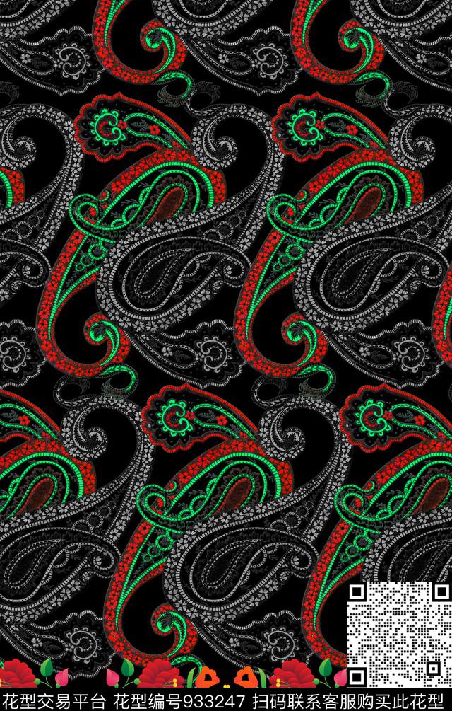 手绘花卉花纹肌理数码印花华亿平台下载（图片编号: 933247） - 瓦栏（Walan）
