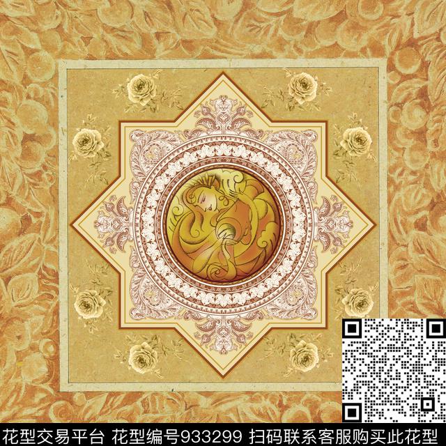 民族风几何围巾数码印花华亿平台下载（图片编号: 933299） - 瓦栏（Walan）