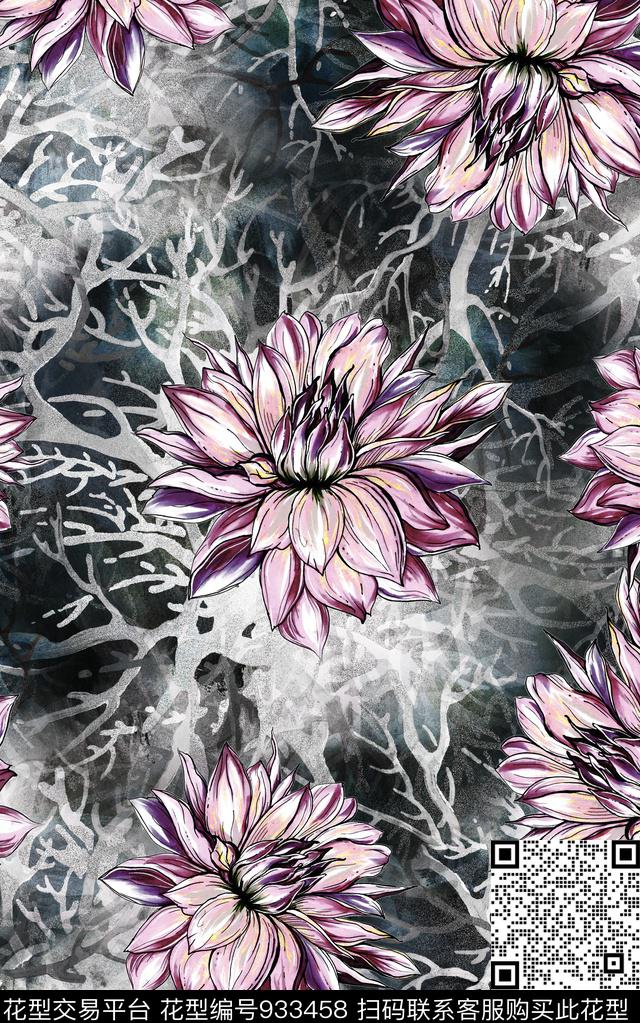 数码华亿平台花卉民族风数码印花华亿平台下载（图片编号: 933458） - 瓦栏（Walan）