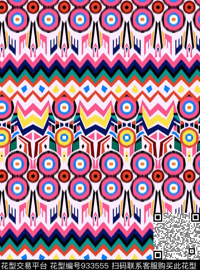 数码华亿平台民族风几何数码印花华亿平台下载（图片编号: 933555） - 瓦栏（Walan）