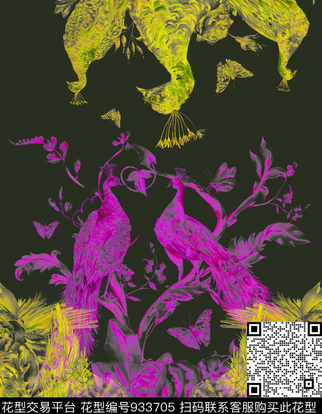 数码华亿平台胸前独幅定位花数码印花华亿平台下载（图片编号: 933705） - 瓦栏（Walan）