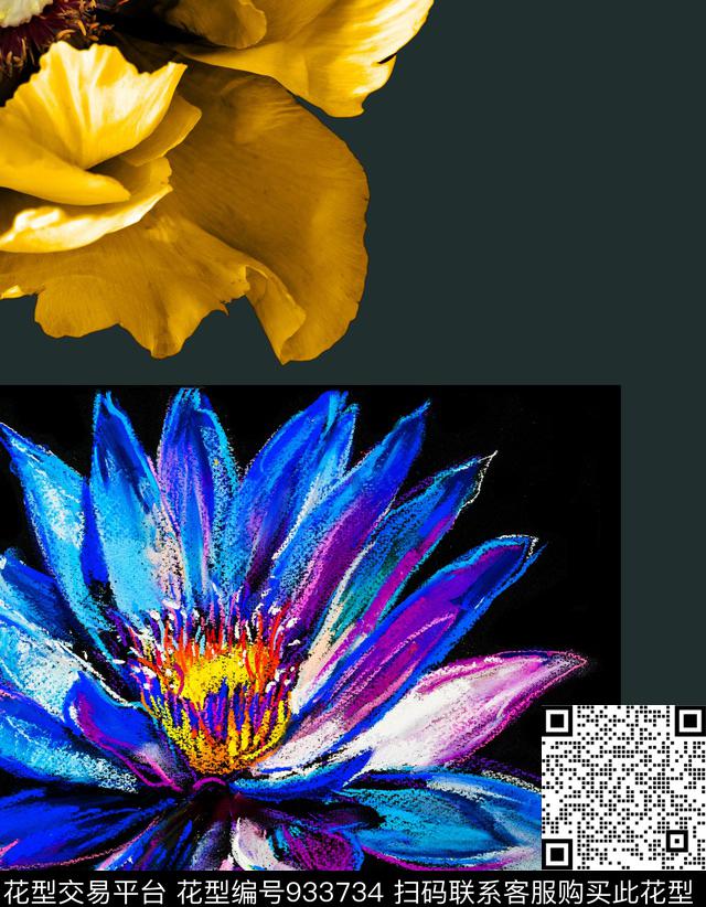 数码华亿平台胸前独幅定位花数码印花华亿平台下载（图片编号: 933734） - 瓦栏（Walan）