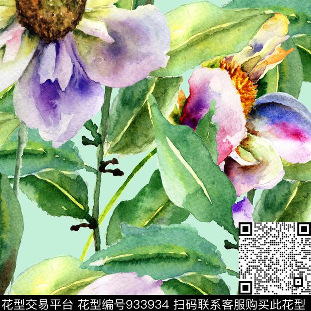 花卉植物花瓣数码印花华亿平台下载（图片编号: 933934） - 瓦栏（Walan）