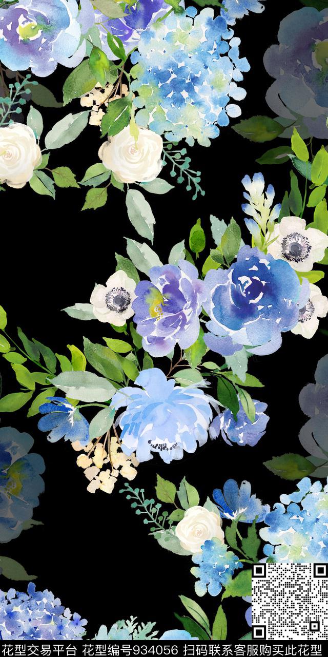 数码华亿平台小碎花花卉数码印花华亿平台下载（图片编号: 934056） - 瓦栏（Walan）