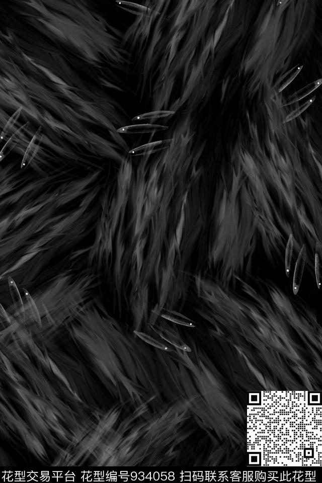 男装黑白华亿平台满版散花数码印花华亿平台下载（图片编号: 934058） - 瓦栏（Walan）