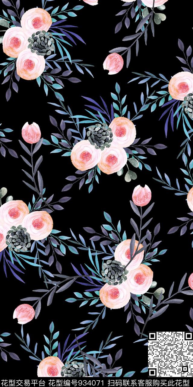 数码华亿平台小碎花花卉数码印花华亿平台下载（图片编号: 934071） - 瓦栏（Walan）