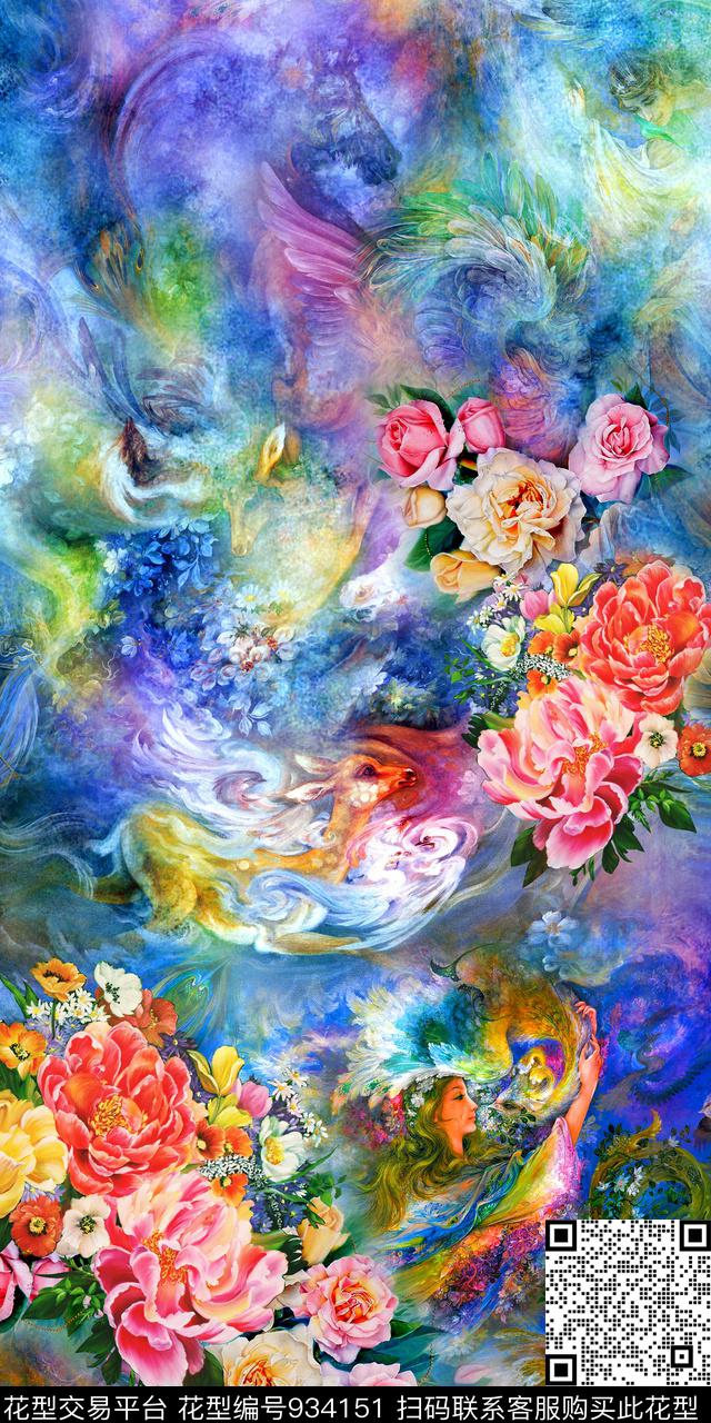 人物花卉风景景观数码印花华亿平台下载（图片编号: 934151） - 瓦栏（Walan）
