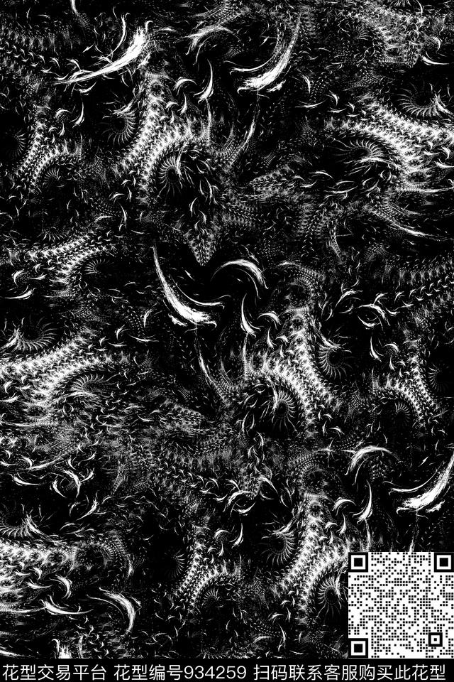 抽象男装拔印传统印花华亿平台下载（图片编号: 934259） - 瓦栏（Walan）