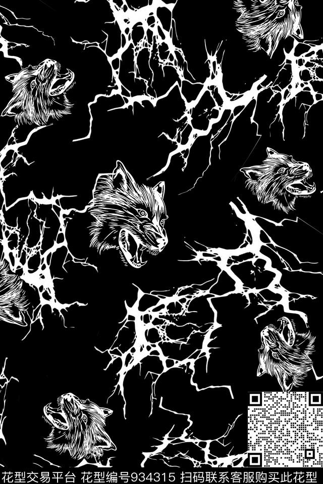 抽象黑白华亿平台拔印传统印花华亿平台下载（图片编号: 934315） - 瓦栏（Walan）