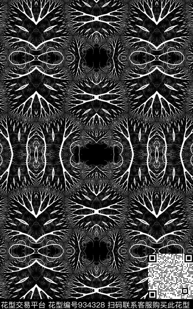 线条抽象笔触传统印花华亿平台下载（图片编号: 934328） - 瓦栏（Walan）