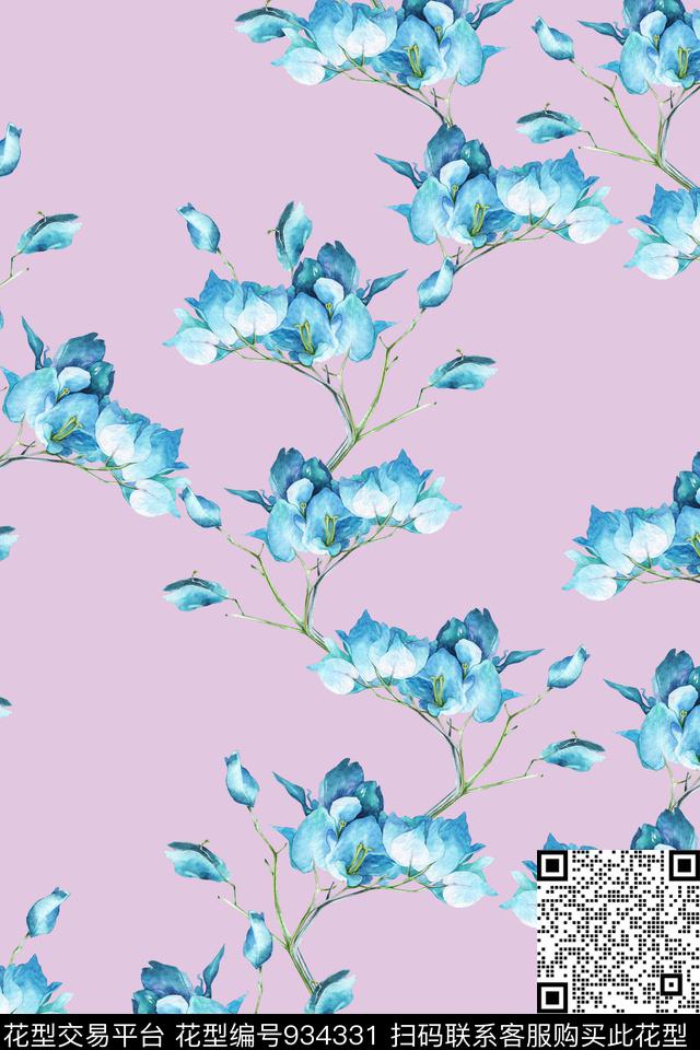 数码华亿平台秋冬华亿平台花卉数码印花华亿平台下载（图片编号: 934331） - 瓦栏（Walan）