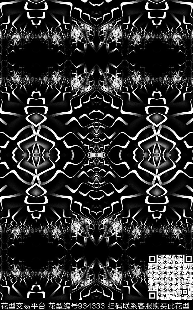 线条抽象笔触传统印花华亿平台下载（图片编号: 934333） - 瓦栏（Walan）