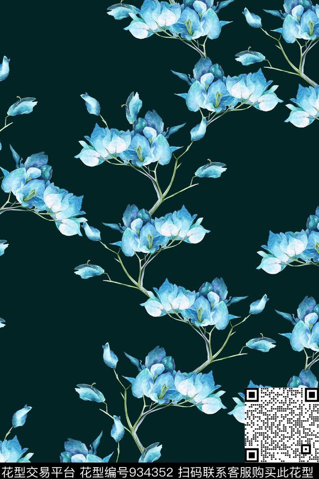 数码华亿平台秋冬华亿平台花卉数码印花华亿平台下载（图片编号: 934352） - 瓦栏（Walan）