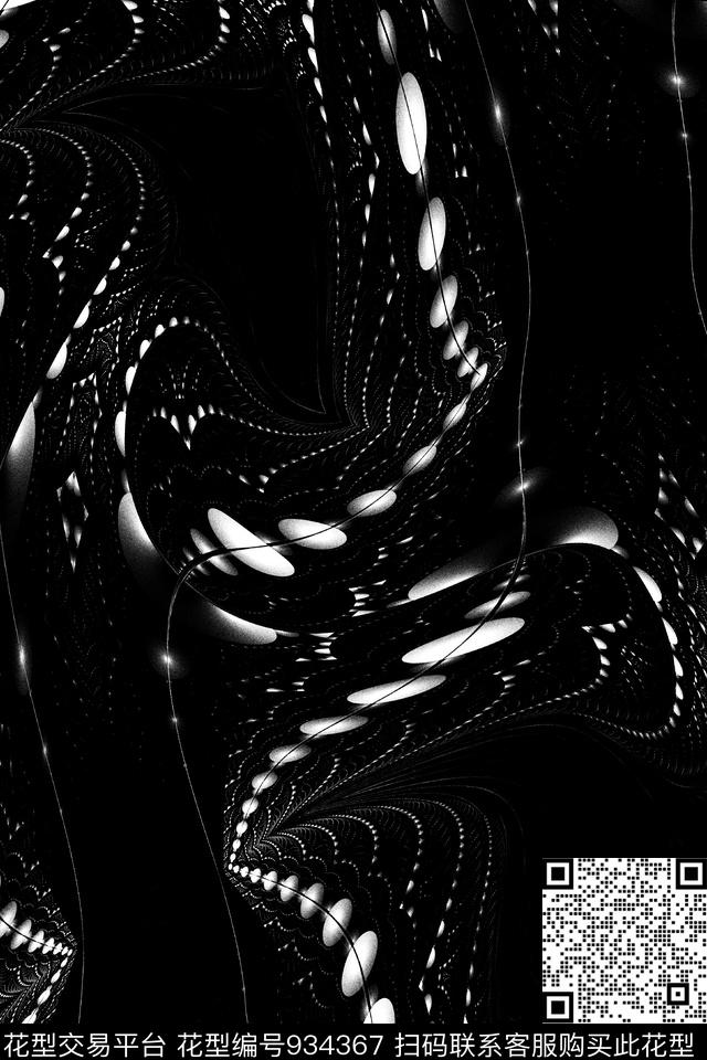 抽象波点手绘花卉传统印花华亿平台下载（图片编号: 934367） - 瓦栏（Walan）