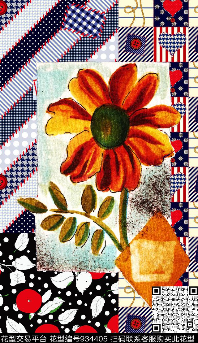 数码华亿平台定位花上衣数码印花华亿平台下载（图片编号: 934405） - 瓦栏（Walan）