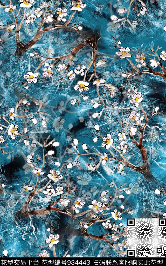 数码华亿平台花卉民族风数码印花华亿平台下载（图片编号: 934443） - 瓦栏（Walan）