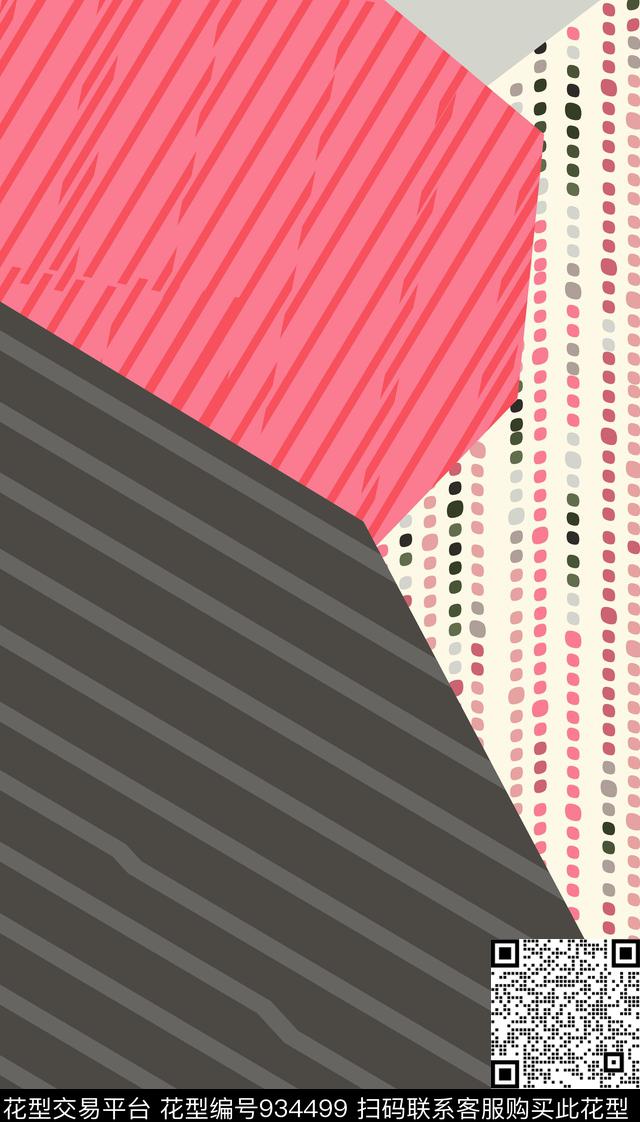 线条传统华亿平台几何数码印花华亿平台下载（图片编号: 934499） - 瓦栏（Walan）