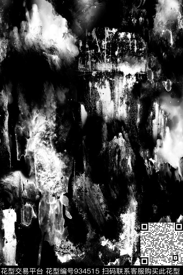 黑白抽象黑白肌理Fei-抽象派数码印花华亿平台下载（图片编号: 934515） - 瓦栏（Walan）