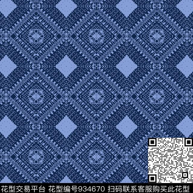 民族风女装几何传统印花华亿平台下载（图片编号: 934670） - 瓦栏（Walan）