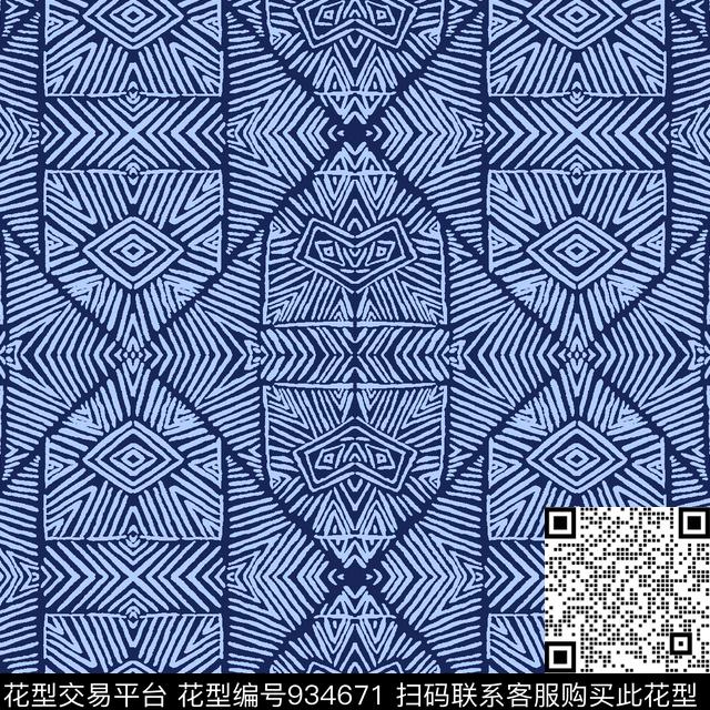 民族风女装几何传统印花华亿平台下载（图片编号: 934671） - 瓦栏（Walan）